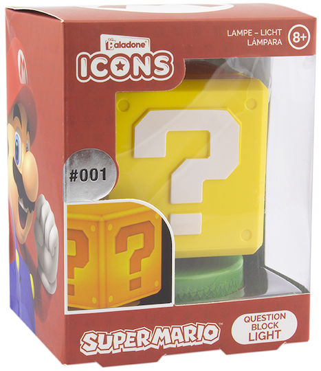 Paladone Παιδικό Διακοσμητικό Φωτιστικό Super Mario Question Block με Προβολή Σχεδίων Κίτρινο 3x10cm