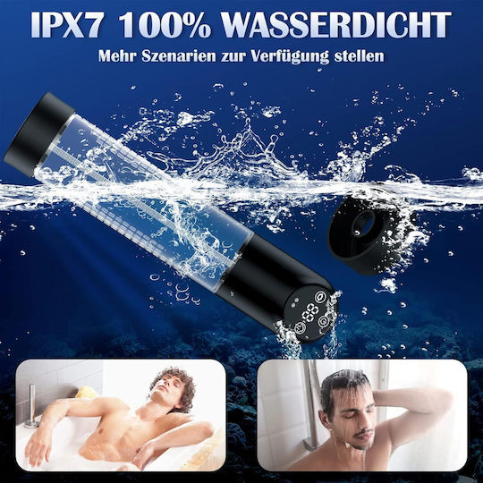 Electric Vacuum Pump Ipx7 Îmbunătățire Erecție 6 Niveluri de Aspirație Set de Inel 100% Rezistent la Apă 2 Mâneci din Silicon