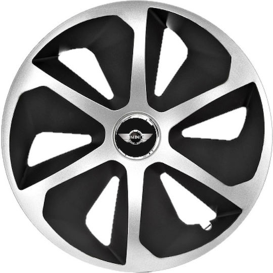 Auto Radkappen Set mit Marke Mini Cooper 4Stück 15" Gray/Gray