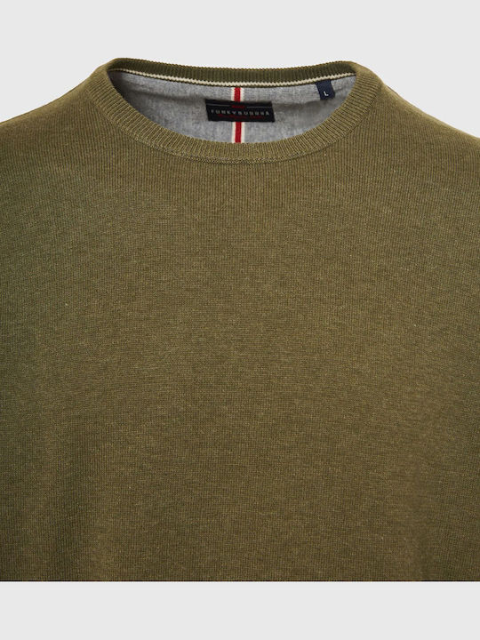 Long Sleeve Sweater Khaki, Cement Mel