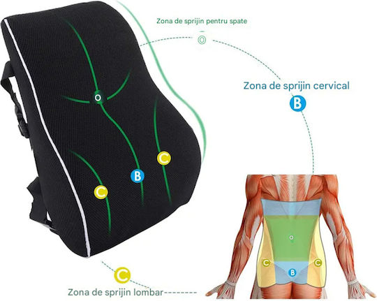 Medical Pillow Neck Memory Foam 45x40x13cm Black