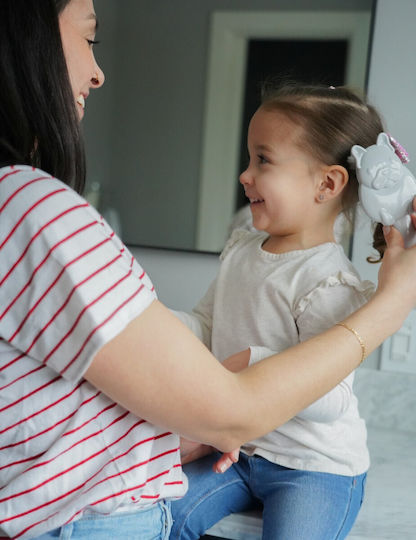 Melii Perie & Pieptene pentru bebeluși Gri 2buc