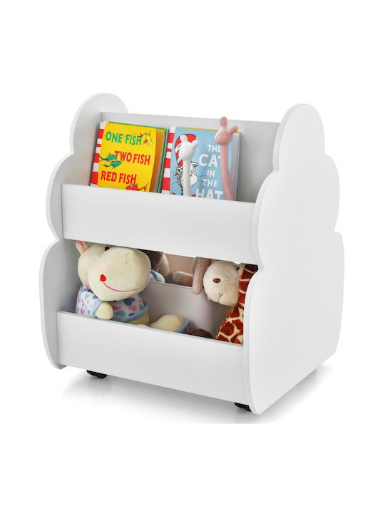 Kids Wooden Bookcase White 52x47x63cm