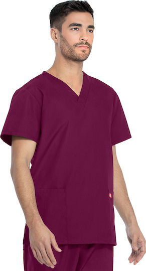 Dickies Unisex Burgundy Pants & Blouse Set Cotton and Polyester