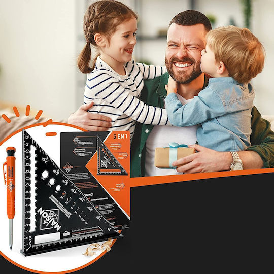 Set de Creion Mecanic de 180 Mm din Aluminiu pentru Lucru în Lemn și Dreptar Multifuncțional