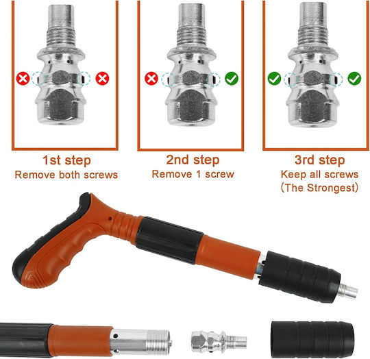 Manual Nail Gun Tool Fixing Nails Bolts 100 Round Nails 3 Power Levels Wood Concrete Iron Wall Ceiling Floor Orange