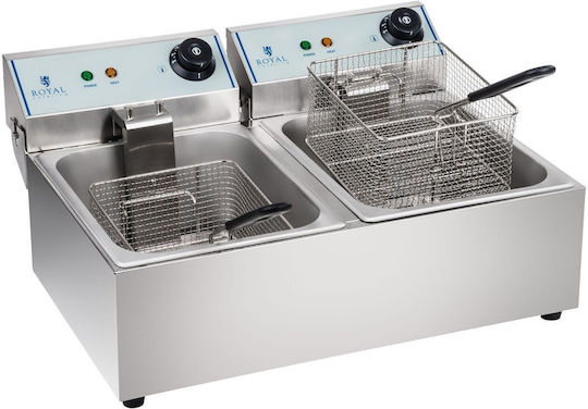 Royal Catering Electric Fryer Double 3.2kW Capacity 2x4.5lt