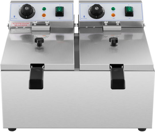 Royal Catering Fryer Electrică Double 3.2kW Capacity 2x8lt