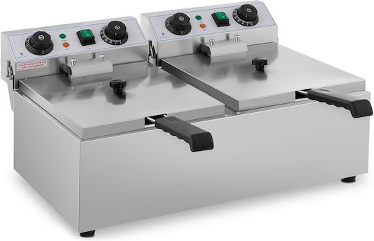 Royal Catering Electric Fryer Double 3.2kW Capacity 2x10lt