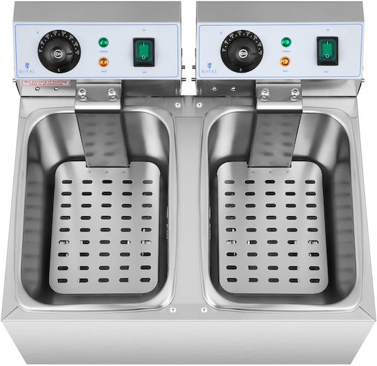 Royal Catering Fryer Electrică Double 3.2kW Capacity 2x8lt