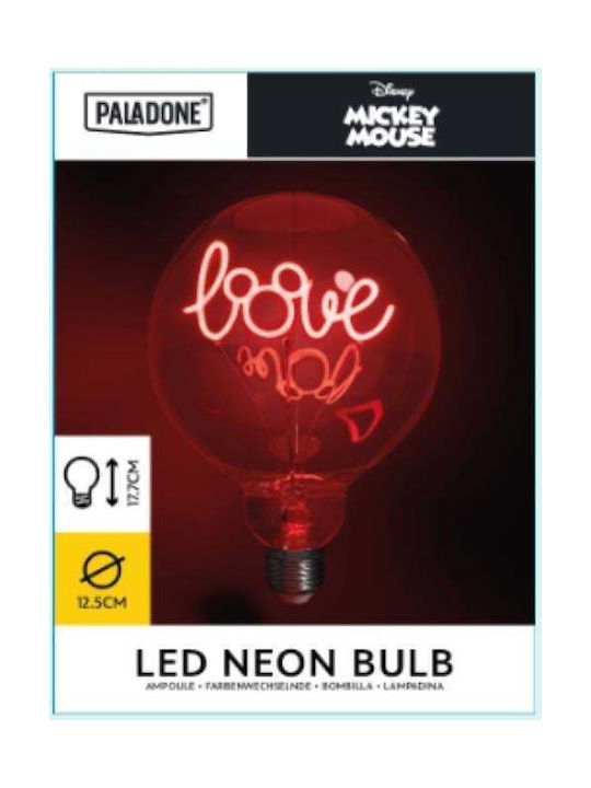 PCMerch Παιδικό Διακοσμητικό Φωτιστικό Neon Bulb Mickey Mouse Love Πολύχρωμο 18x13x13εκ.