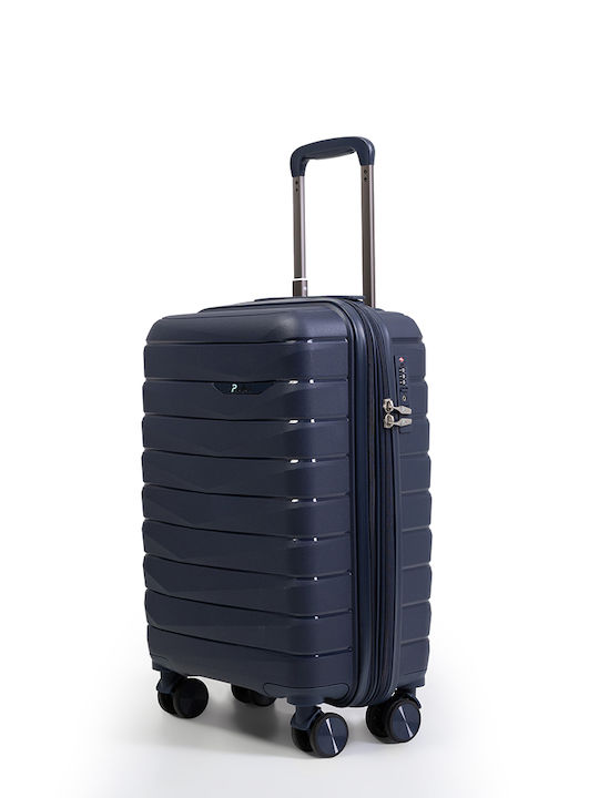 Paulter Cabin Hard Blue Suitcase With 4 Wheels