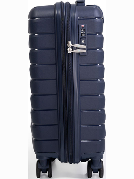 Paulter Cabin Hard Blue Suitcase With 4 Wheels