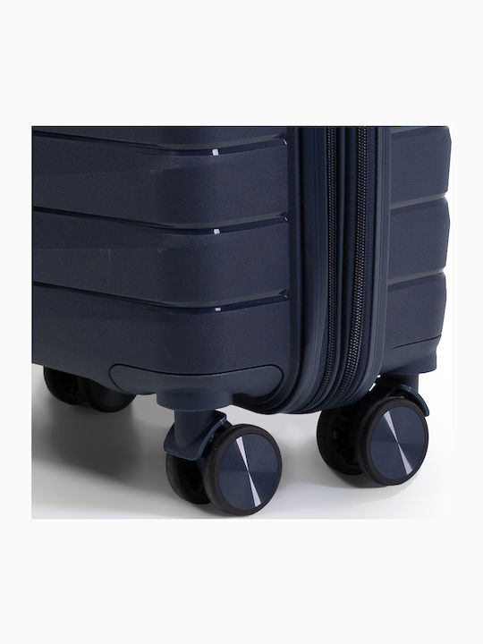 Paulter Cabin Hard Blue Suitcase With 4 Wheels
