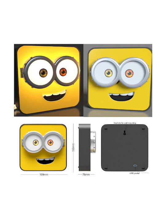 Numskull Παιδικό Διακοσμητικό Φωτιστικό Minions Κίτρινο 20x20cm
