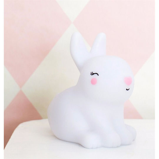 A Little Lovely Company Led Kids Decorative Lamp Bunny with Color Changes White
