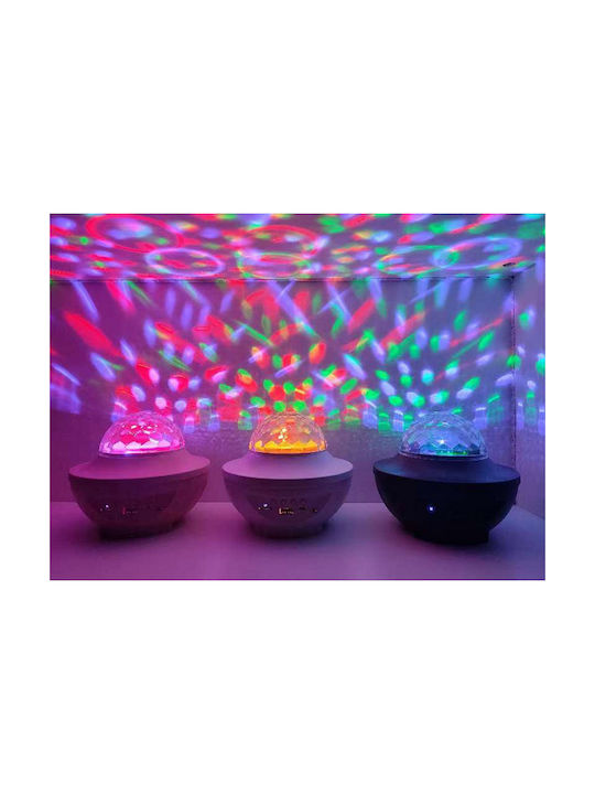 Led Περιστρεφόμενο Παιδικό Φωτιστικό Projector Astral με Προβολή Σχεδίων με Εναλλαγές Χρωματισμών Μαύρο