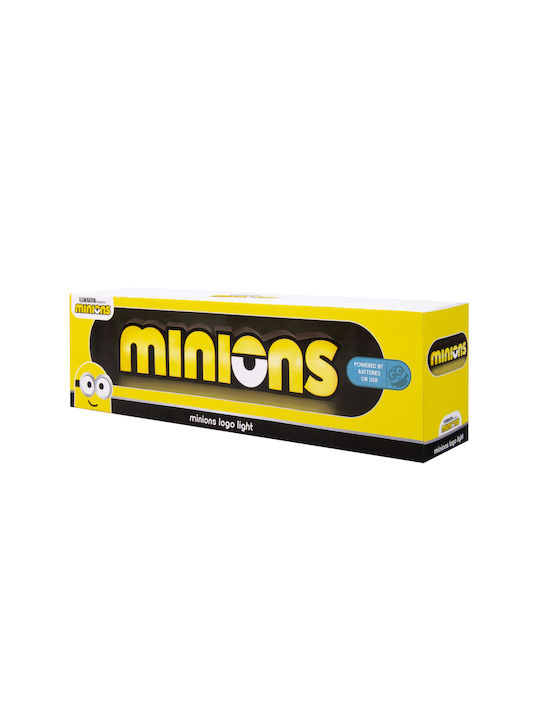 Fizz Creations Παιδικό Διακοσμητικό Φωτιστικό Minions Logo Κίτρινο 30εκ.