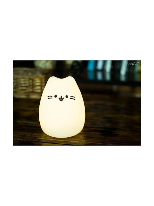 innoGio Led Παιδικό Διακοσμητικό Φωτιστικό Kitty με Εναλλαγές Χρωματισμών Λευκό