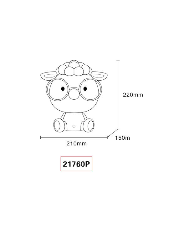 Globo Lighting Led Kids Decorative Lamp Pink 22x21x15εκ.
