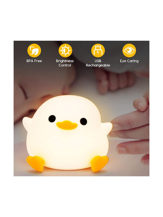 Arrango LED Kinder Dekorative Lampe Berührung Weiß 11x9cm