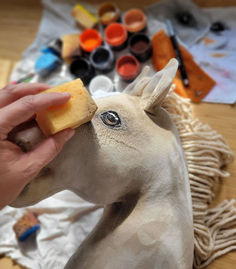 Hobby Horse Großes Premium Steckenpferd Cremello A3