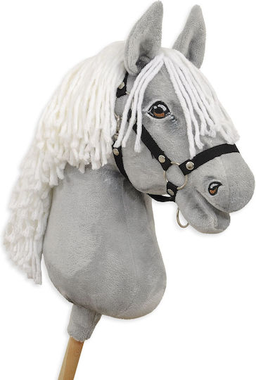 Premium Hobby Horse Großer Steckenpferd Graues Weißes Mähne A3