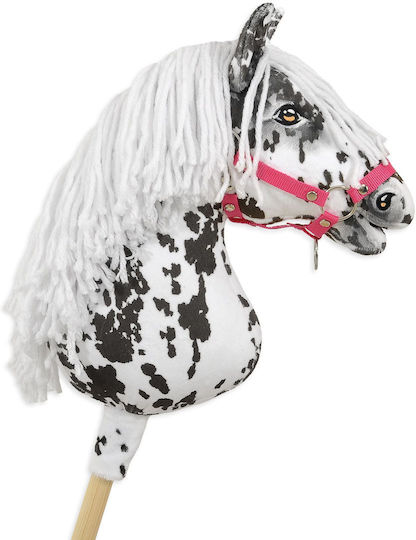 Hobby Horse Großes Premium Steckenpferd Tarantel Muster Schwarzes Weißes Weißes Mähne A3