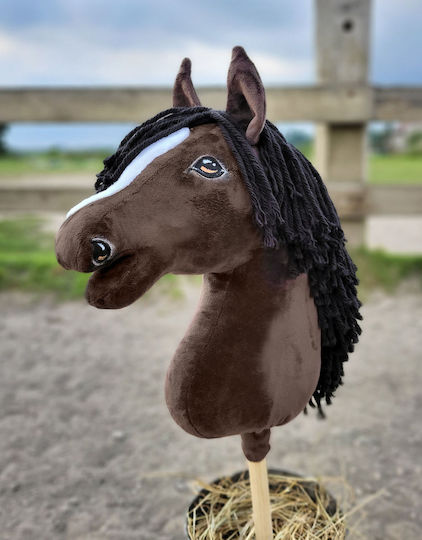 Premium Hobby Horse Großer Stockpferd Dunkelbraun A3