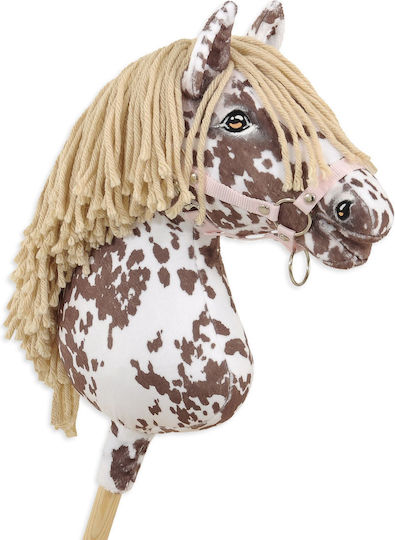 Hobby Horse Large Premium Stick Horse Tarantula Pattern White-brown Beige Mane A3