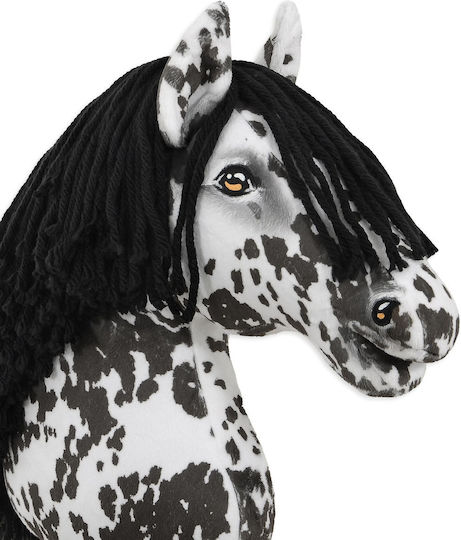 Hobby Horse Large Premium Stick Horse Tarantula Pattern Black White Black Mane A3