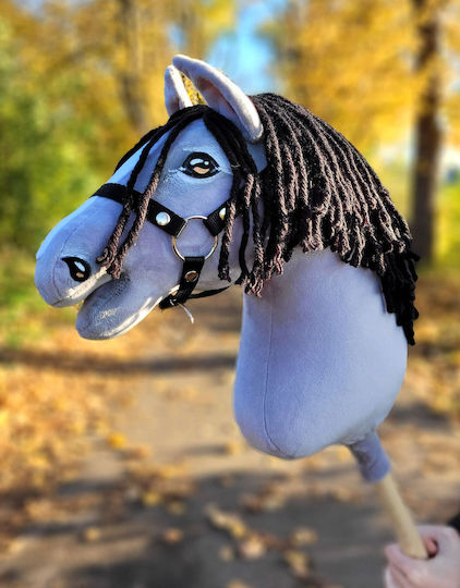 Premium Hobby Horse Large Stick Horse Gray Iv Black Mane A3