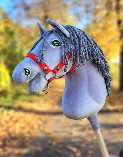 Premium Hobby Horse Large Stick Horse Gray Gray Mane A3