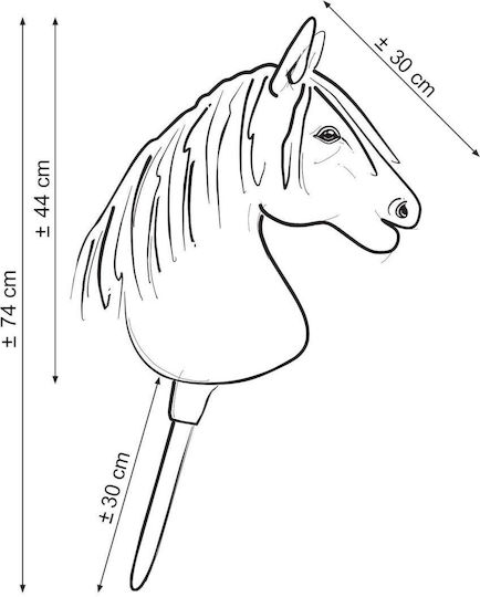 Hobby Horse Large Premium Stick Horse Western Iii Bay Light Mane A3