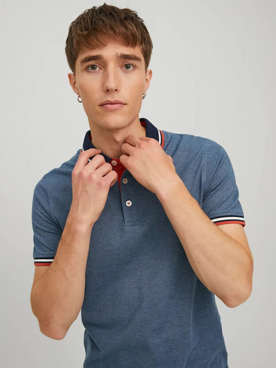 Polo Short Sleeve Blouse Denim Blue