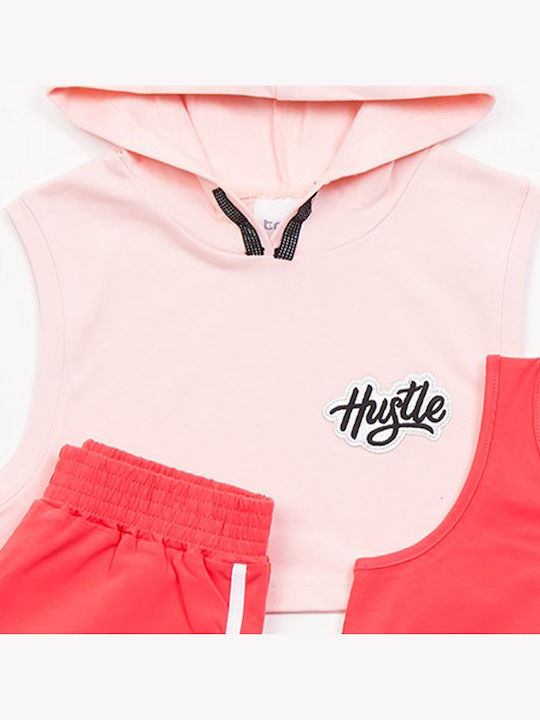Kids' Set with Shorts Summer 3pcs Coral