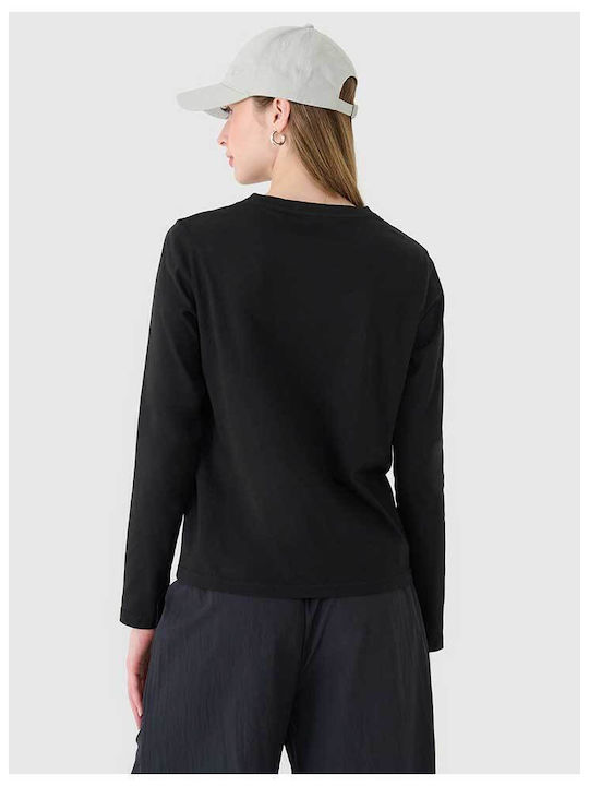 Damen Bluse Baumwolle Langärmelig Schwarz