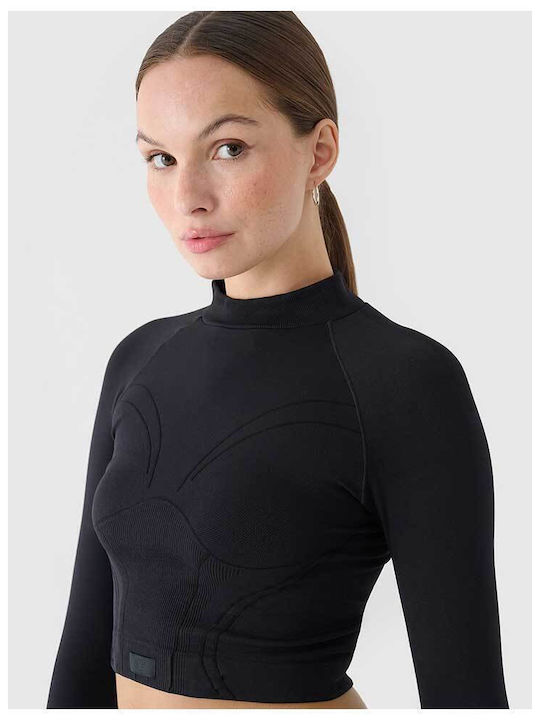 Functional Women's Athletic Blouse Long Sleeve Black