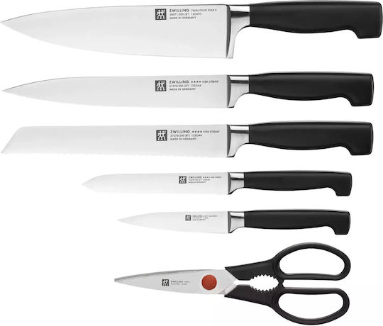 Zwilling J.A. Henckels Four Star Комплект Ножове с Основа от Неръждаема Стомана 7 Бройки