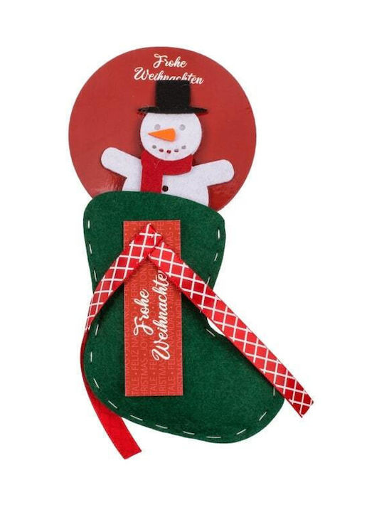 Snowman Christmas Decorative Sock with Snowman Green