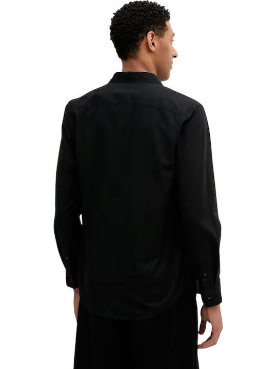 Long-sleeved Cotton Shirt Brilliant Black