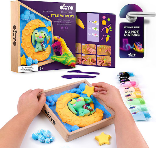 Diy Δημιουργικό Σετ Κατασκευής Πηλό Wood & Craft Little Worlds Λαγουδάκι Στο Φεγγάρι