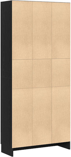 Bibliotheken Schwarz Eiche (2Stücke) 82.5x30.5x185cm