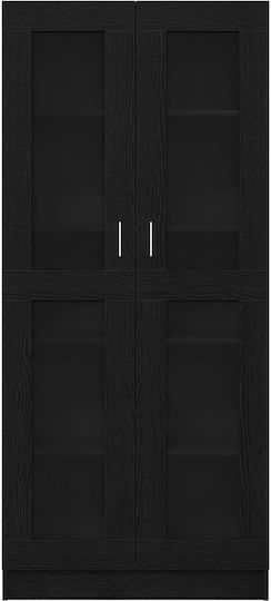 Bibliotheken Schwarz Eiche (2Stücke) 82.5x30.5x185cm
