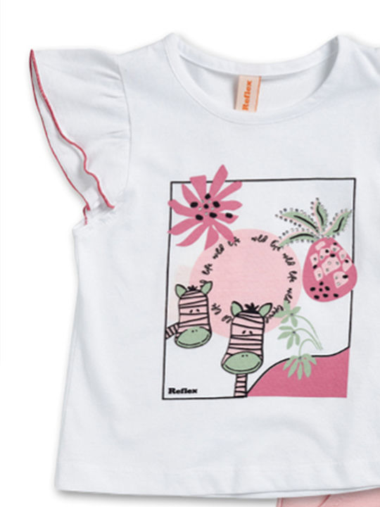 Kinder-Set mit Shorts Sommer 2Stück Weiß