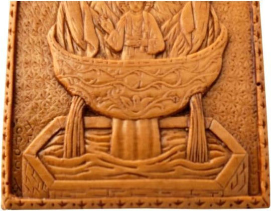 Monastic Wax Icon Holy Mary Life-Giving Spring 7.5x5.5 Cm
