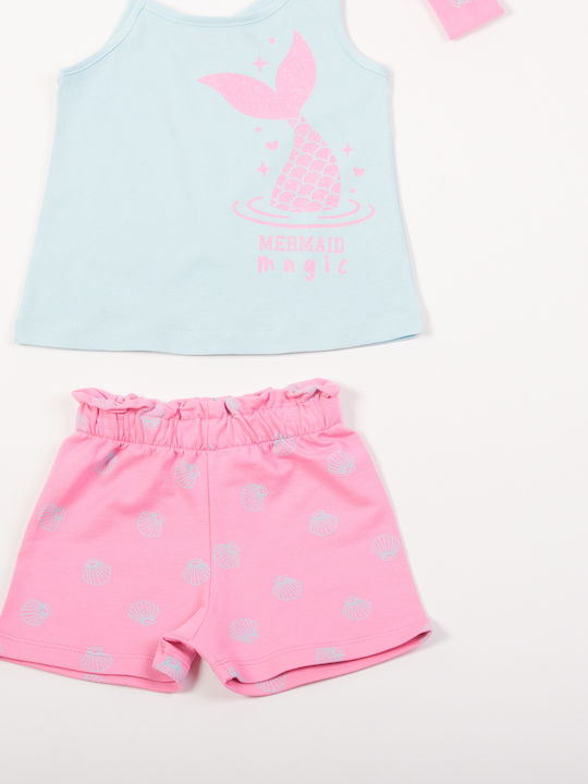 Kinder-Set mit Shorts Sommer 3Stück Light Blue