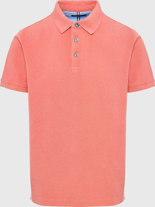 Polo Kurzarm Bluse Fuchsie
