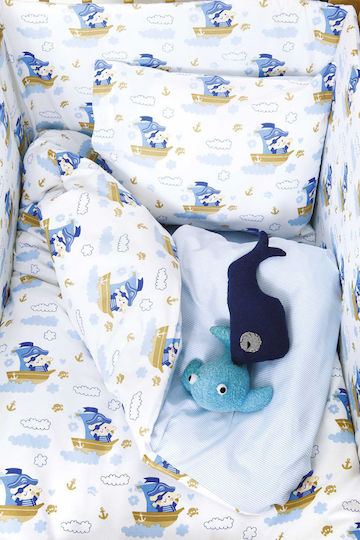 Nima Captain Nook Baby Quilt Baumwolle Hellblau 120x160cm