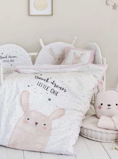 Nima Lovely Bunny Бебешка кувертюра Памук Pink 100x140см